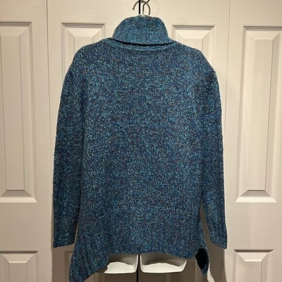 Tabi Blue Turtleneck Asymmetrical Sweater Size S - Picture 6 of 6